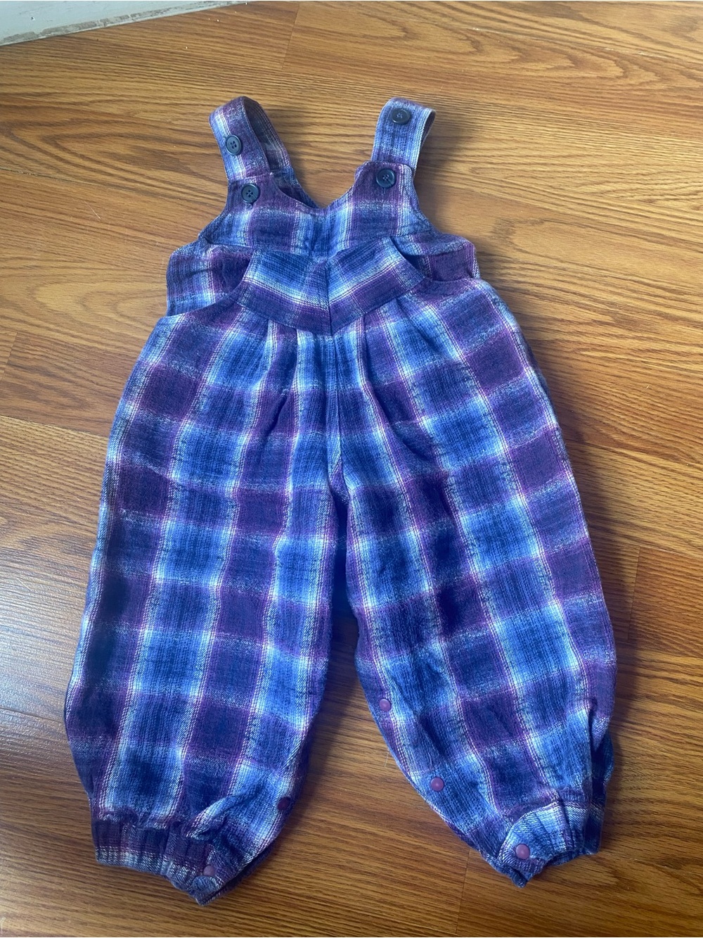Vintage Patagonia Purple Plaid Kids Overalls